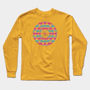 Heart Mandala Gradient Long Sleeve T-Shirt